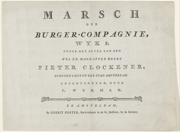 Paper with the text "March of Burger-Compagnie, WK 5" written on it.