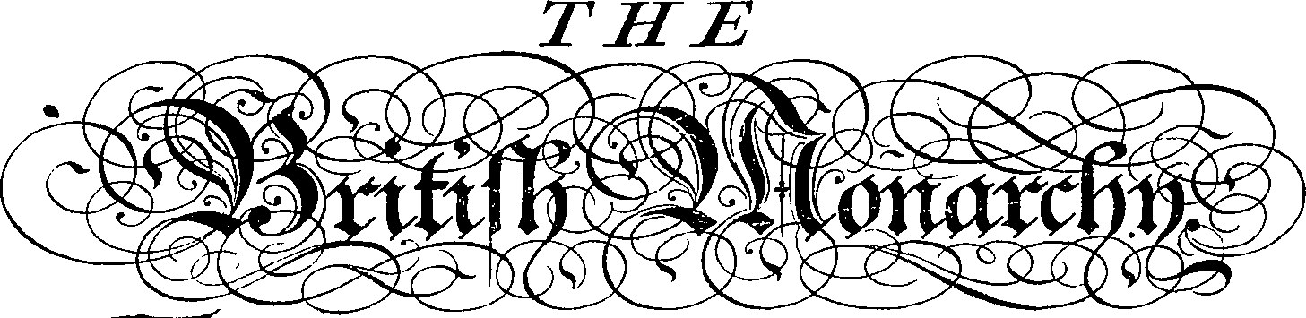 Schwarzer Text "Die britische Monarchie" in der Mitte auf einem weißen Hintergrund mit einem schmalen schwarzen Rand.