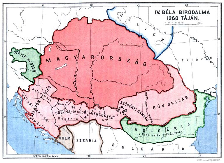 Eine 16. Jahrhundert-Karte von Ungarn, die das Ausmaß des ungarischen Reichs mit begleitenden Textannotationen zeigt.