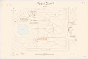 Ein detaillierter Stadtplan der Stadt Berlin, Deutschland, mit der Universität Münster prominent im Zentrum, der ihre Gebäude, Straßen und Annehmlichkeiten hervorhebt.