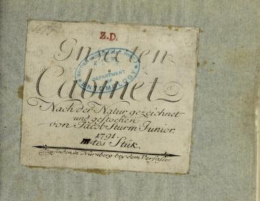 First edition of "Z.D." printed in Nuremberg, Germany in 1791, with a stamp and handwritten text on aged paper.