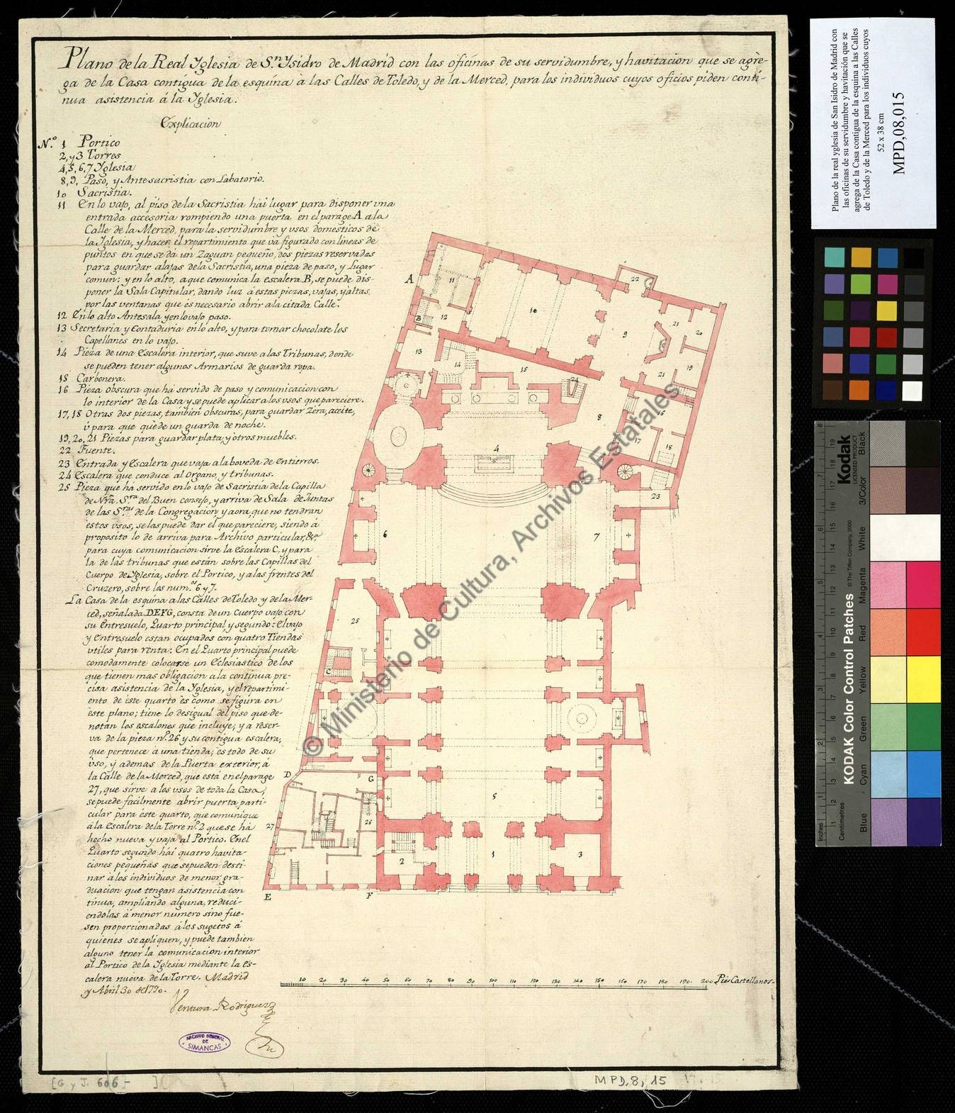 Eine dunkle Papierreisekarte von San Miguel de Allende, Mexiko, mit Text- und Farbproben auf der rechten Seite.