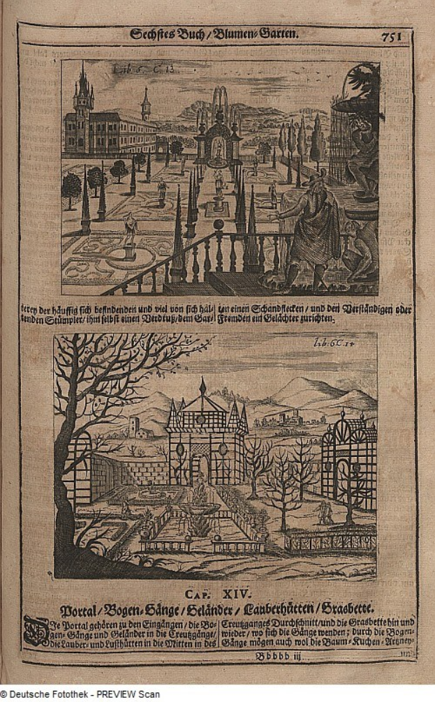 Offenes Buch mit einer detaillierten Stadtansicht auf seinen Seiten, einschließlich Bilder und Text über die Stadt.