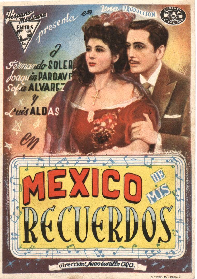 Alter mexikanischer Filmplakat mit einem Mann und einer Frau, das den Film beschreibt.