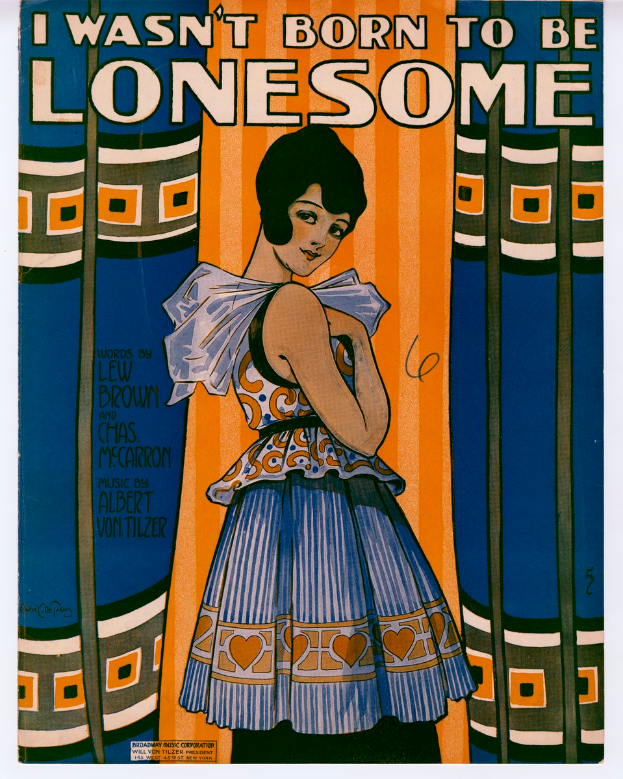 Eine Frau in einem weißen Kleid mit einem gemusterten Schultertuch, das Haar zu einem Knoten gebunden, hat einen sanften Gesichtsausdruck; der Schriftzug lautet "Ich wurde nicht geboren, um einsam zu sein" vor einem hellblauen Hintergrund mit verstreuten Sternen.