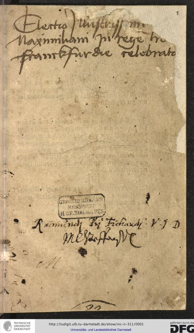 Altes deutsches Regierungsdokument an den Präsidenten der Vereinigten Staaten, mit handgeschriebener Text und sichtbaren Wasserzeichen auf altem Papier.