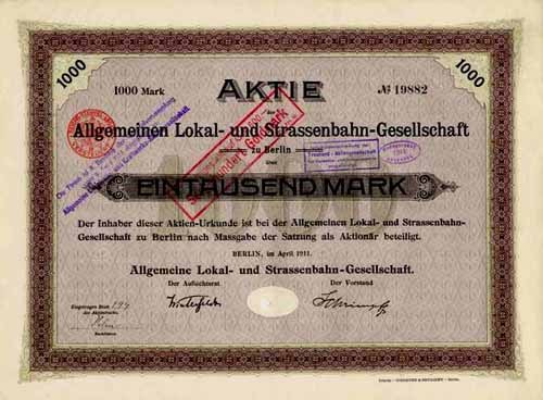 Alte deutsche Regierungsaktie mit gedrucktem Text und numerischen Details.