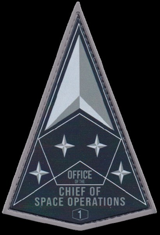 Rectangular black patch with white bold text "Office of the Chief of Space Operations" centered on it.
