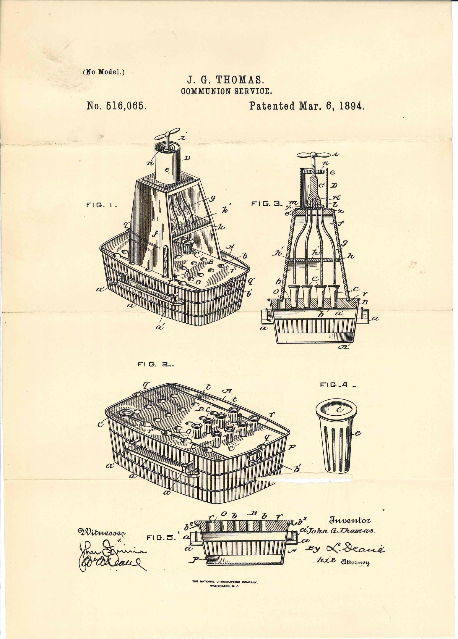 A page from a book featuring a detailed drawing of a mechanical device with labeled components, likely a patent illustration.