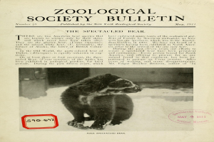 Ein Schwarz-Wei-Foto eines Waschbärs auf dem Cover einer zoologischen Gesellschaftszeitschrift mit Text.