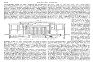 Ein detailliertes Schema eines Automotors mit beschrifteten Komponenten, begleitet von dem Text "Deutsches Patent 890,000,000 - Schematics of the Engine" auf einer Buchseite.