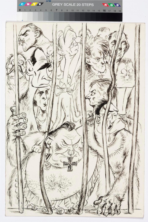 Comicseite mit einer Gruppe ängstlicher Menschen hinter Gittern unter einem tiefblauen Nachthimmel mit Sternen, öber dem Text "Grimm Fairy Tales 1-A by Dark Horse" und fettweißer Schrift unten.